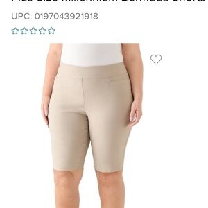 Kim Rogers Beige Plus Size Bermuda Shorts